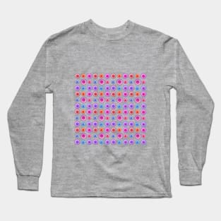 Colorful retro circles pattern design Long Sleeve T-Shirt